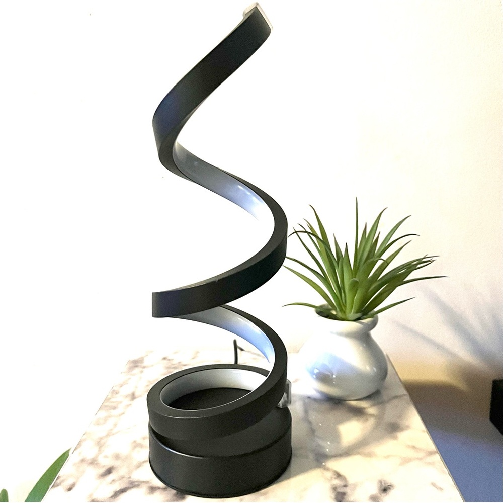 Modern Black Spiral LED 2 Table Lamp